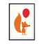 Fox With A Red Balloon Wall Art - Drawdeck