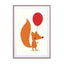 Fox With A Red Balloon Wall Art - Drawdeck