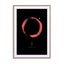 Enso (red On Black Background) Wall Art - Drawdeck