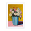 Blue striped vase Wall Art - Drawdeck