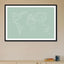Geometrical World Map  Pastel Sage Green