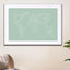 Geometrical World Map  Pastel Sage Green