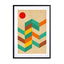 Geometric landscape with sun Wall Art - Drawdeck