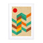 Geometric landscape with sun Wall Art - Drawdeck
