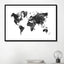 watercolor world map - black