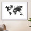 watercolor world map - black