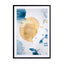 Aquarelle Mustard Yellow Meets Sea Blue Wall Art - Drawdeck