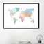 watercolor world map  pastels