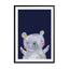 Woodland Bear On Navy Wall Art - Drawdeck