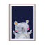 Woodland Bear On Navy Wall Art - Drawdeck