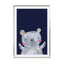Woodland Bear On Navy Wall Art - Drawdeck