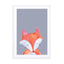 Woodland Fox On Grey Wall Art - Drawdeck