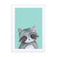 Woodland Racoon On Mint Wall Art - Drawdeck