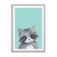 Woodland Racoon On Mint Wall Art - Drawdeck