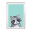 Woodland Racoon On Mint Wall Art - Drawdeck