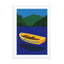 Boat On The Mountain Lake Wall Art - Drawdeck