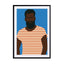 Man With Striped Shirt Wall Art - Drawdeck