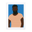 Man With Striped Shirt Wall Art - Drawdeck