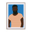 Man With Striped Shirt Wall Art - Drawdeck