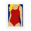 Red Swimsuit - Blonde Wall Art - Drawdeck