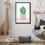 Painted Cactus In Blue Stripe Plant Pot