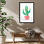 Painted Cactus In Coral Plant Pot